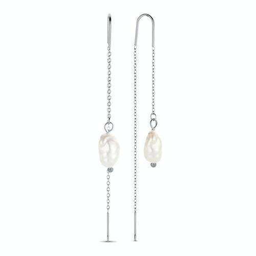 CO88 earrings chain w/ baroque pearls IPS