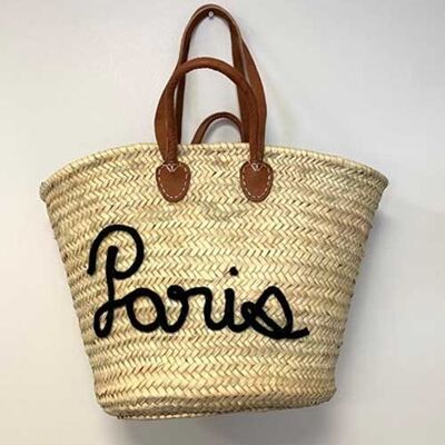 "Paris" woven palm fiber basket