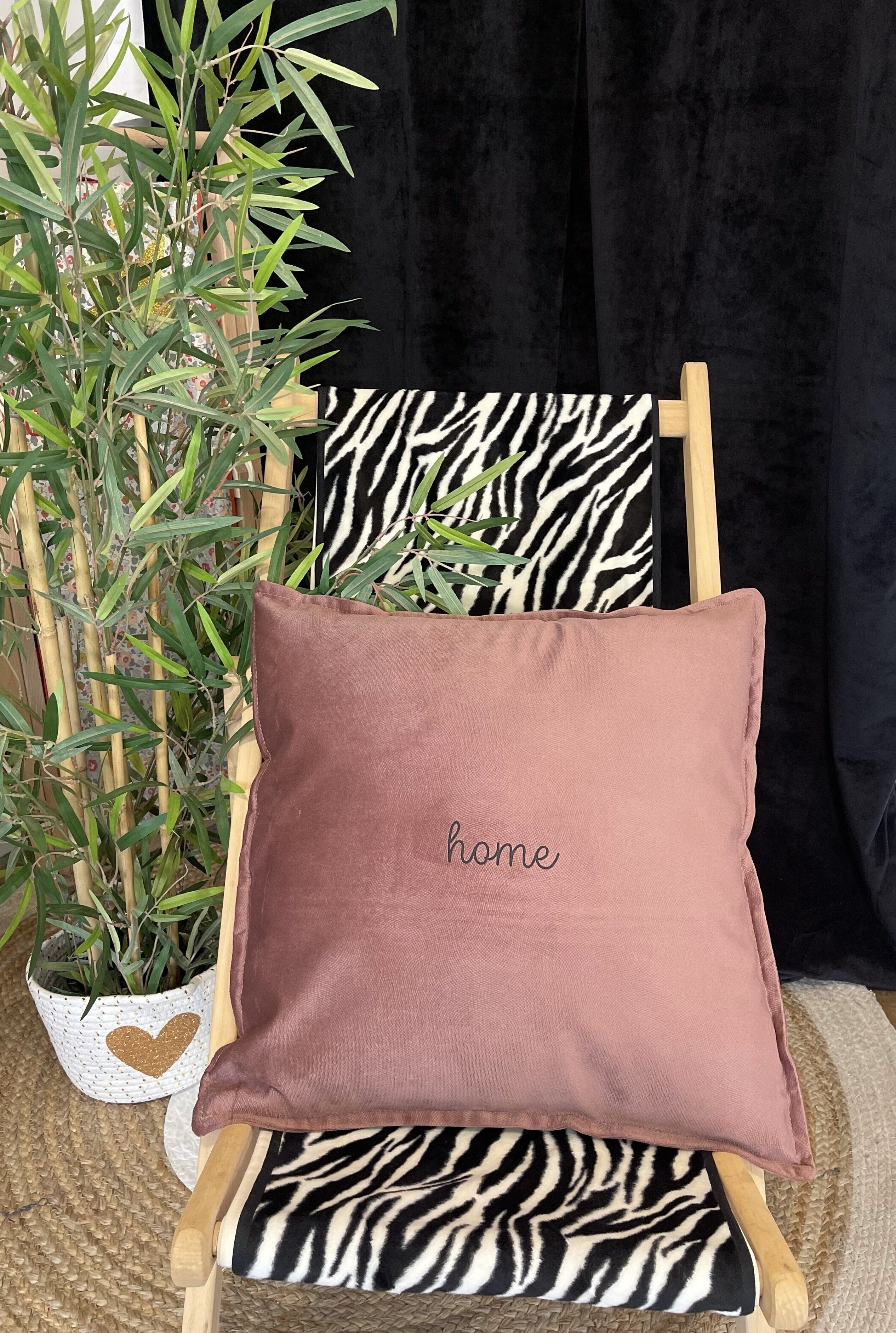 Cuscino in velluto rosa antico