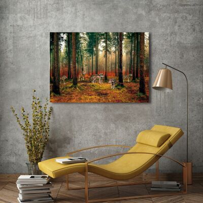 Photography on canvas: Pangea Images, Pack of wolves in the woods