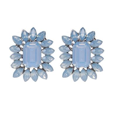 Light Blue Dahlia Party Earrings