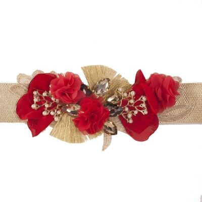 Red Elma Flowers Belt