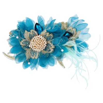 Broche fleur Faral turquoise