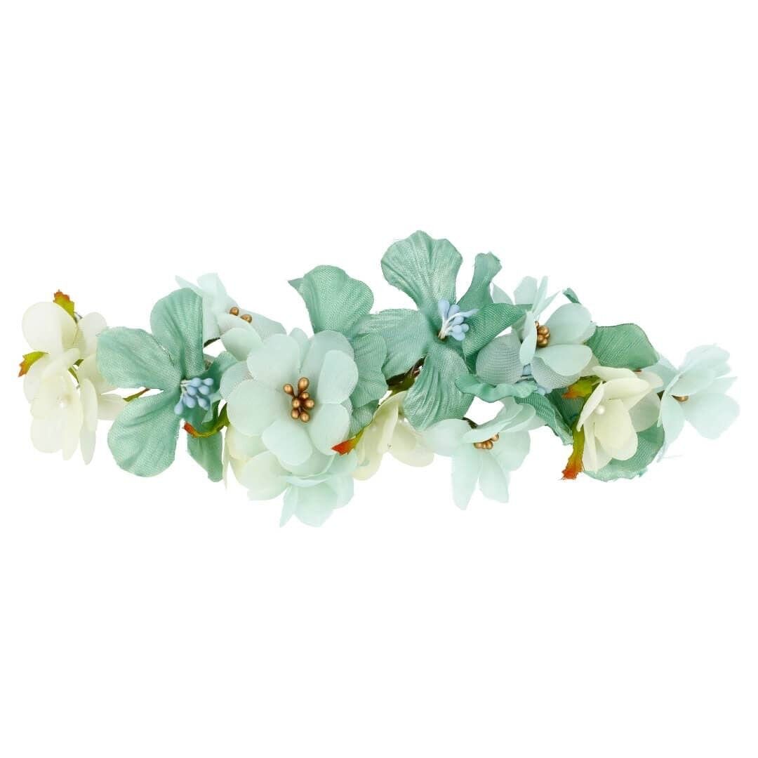 Wassergrüner Hanae-Blumen-Kopfschmuck.