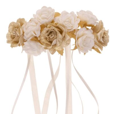 Emilia Ivory Gold Headdress.