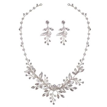 Parure Carisa, collier et boucles d'oreilles en argent 1