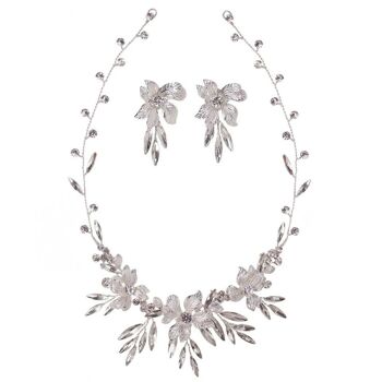 Ensemble collier et boucles d'oreilles en argent Chantal 1