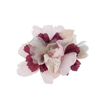 Pilar Bordeaux flower brooch