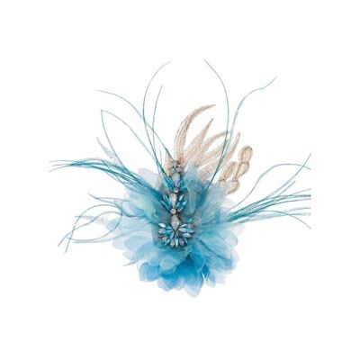 Vanessa Aquamarine flower brooch