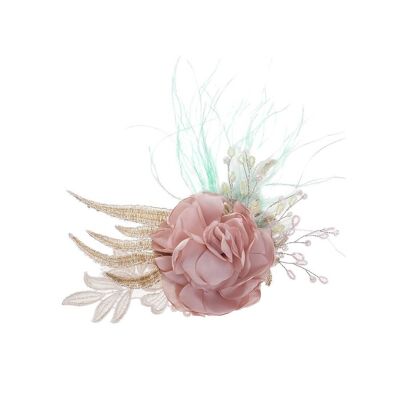 Pink Fania flower brooch