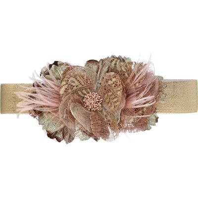 Nadeya Golden Nude Flower Belt.