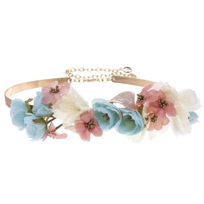 Multicolor Elsie Flower Belt Aqua Green.