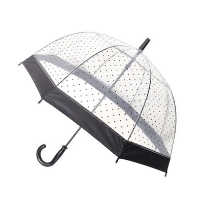 Parapluie enfant transparent pois noirs