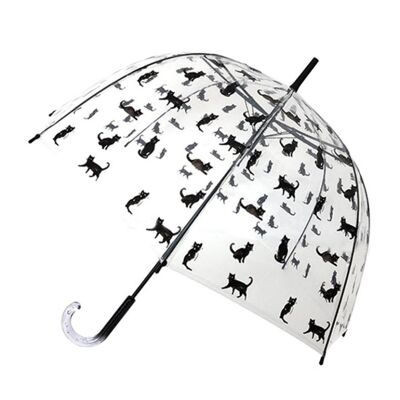 Parapluie transparent cloche chat