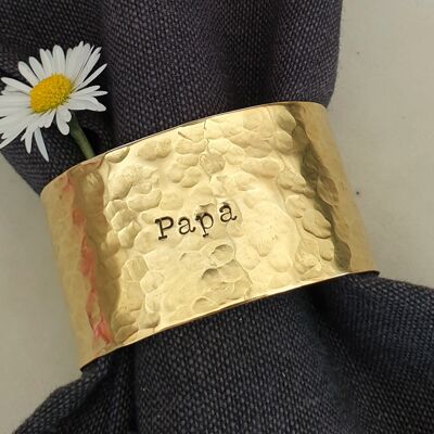 HAMMERED brass napkin ring - Papa