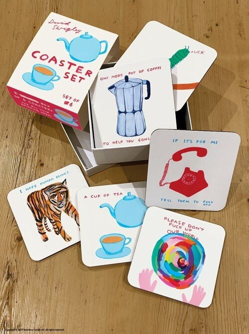 Coasters (Gift Boxed) - Funny Set of Coasters - Pack of 6 Mixed Designs (Set 2)