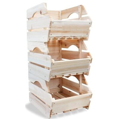 Stackable fruit and vegetable crates set of 3 crates
