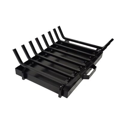 Rejilla porta leños para chimenea de leña y cenicero INCLUIDO 50 x 38 cm h15cm