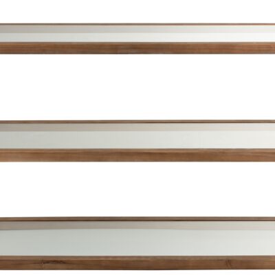 CONSOLE 3 LEVEL GLASS/WOOD BROWN (132x46x79cm)