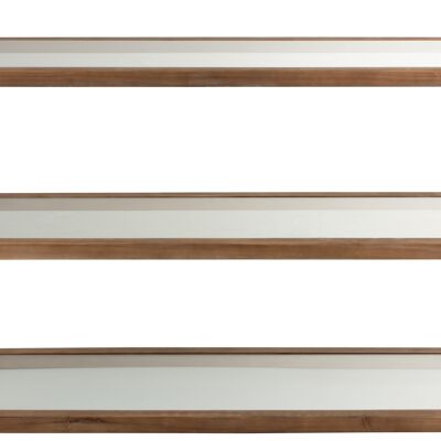 CONSOLE 3NIV VERRE/BOIS MARRON (132x46x79cm)