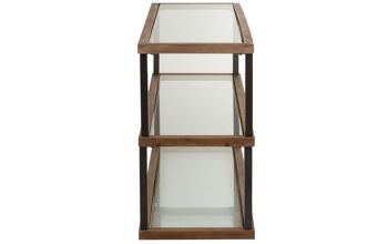 CONSOLE 3NIV VERRE/BOIS MARRON (132x46x79cm) 3