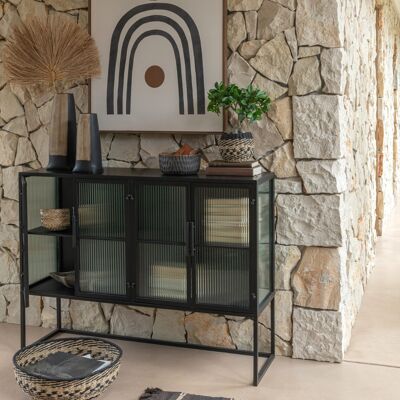 ARMARIO PUERTA STR VER MET NEGRO (120x35x90cm)