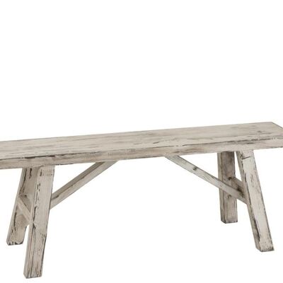 BENCH IBIZA WOOD WHITE DELAVE (120x39x45cm)