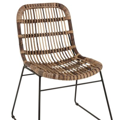 STUHL BILLIE FE BANA/TEAK NAT (60x63x85cm)