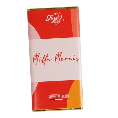 Tablette de chocolat "Mille Mercis" - Chocolat au lait 42%