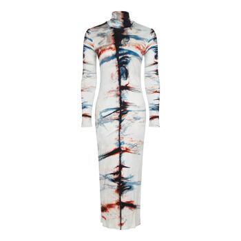 Robe Shibori en soie à col roulé 2