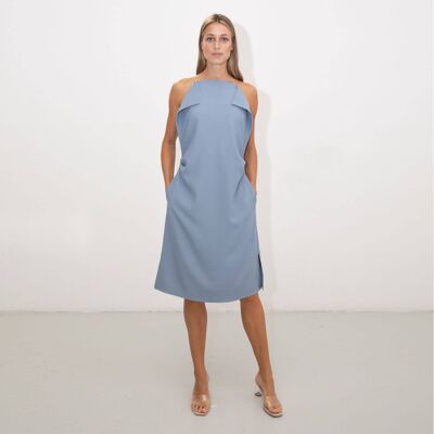 Blaues Origami-Camisole-Kleid