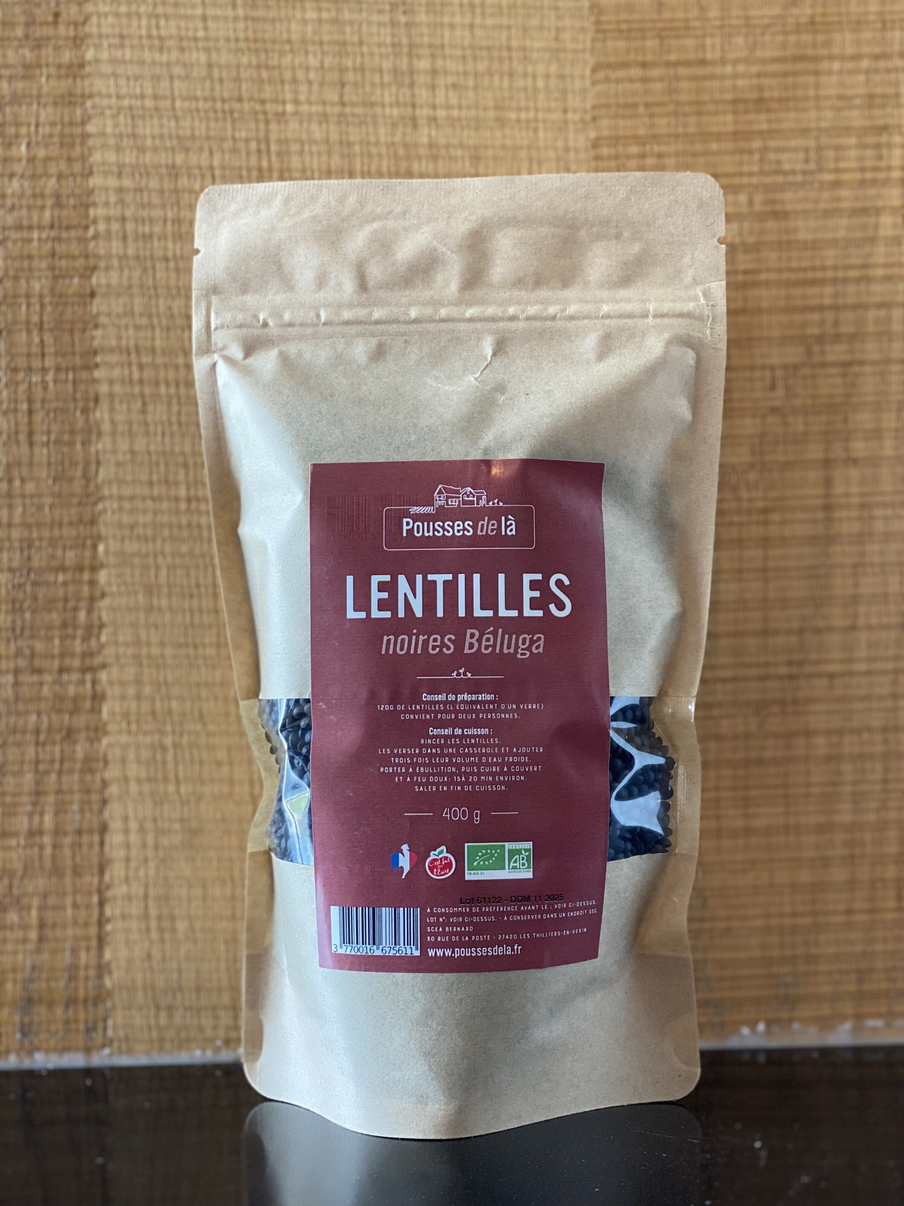 LENTEJA NEGRA BELUGA ECOLÓGICA 400G
