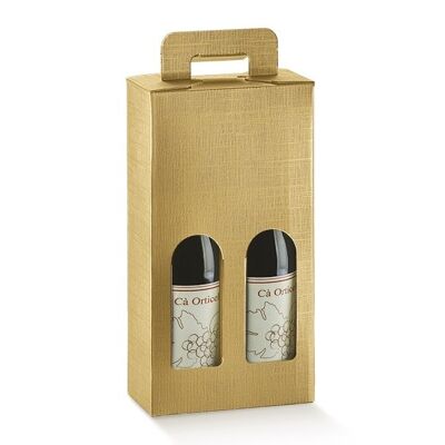 Wine Display Gift Box for 2 Bottles - GOLD