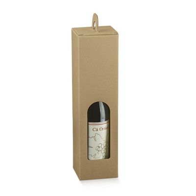 Bolsa de regalo de embalaje de exhibición de vino para 1 botella - KRAFT BEIGE
