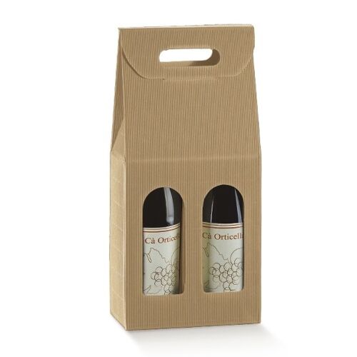 Wine Display Packaging Gift Bag for 2 Bottles - BEIGE