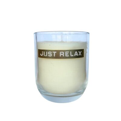 Candle jar transparent Sunny haze 'Just Relax'