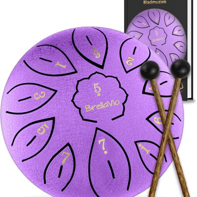 BrellaVio Handpan with Lesson Book - Purple - 16cm