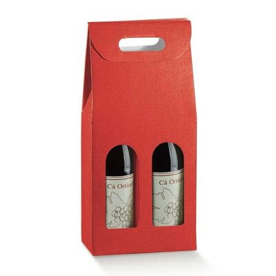 Wine Display Packaging Gift Bag for 2 Bottles - RED