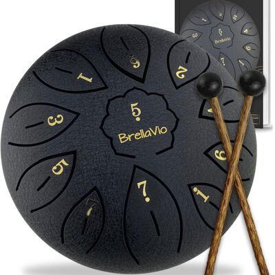 BrellaVio Handpan with Lesson Book - Black - 16cm