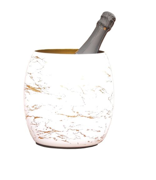 Blue Chilli Design Wein- und Sektkühler Champagnekühler: weiß - gold Marmor Design, Gold, Weiß, Marmor- Optik