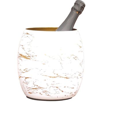 Enfriador de vino y champán Blue Chilli Design Enfriador de champán: blanco - diseño de mármol dorado, oro, blanco, aspecto de mármol