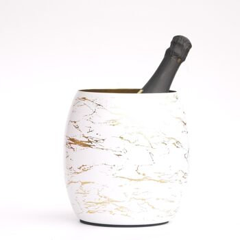 Seau à vin et champagne Blue Chilli Design Seau à champagne : blanc - design marbre or, or, blanc, aspect marbre 3