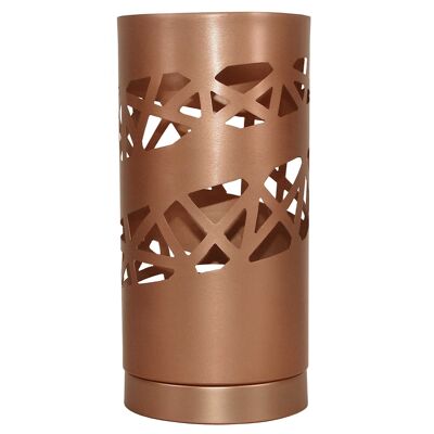 Lámpara de mesa de cuarzo de metal color cobre