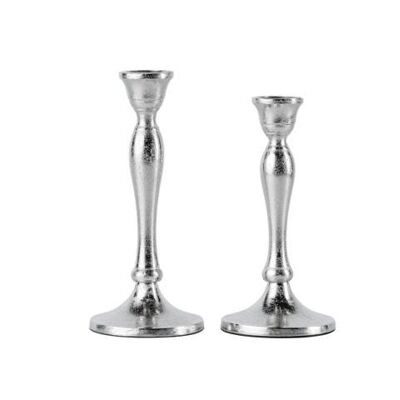 Candeliere set di 2 argento per candele 20 e 23 cm