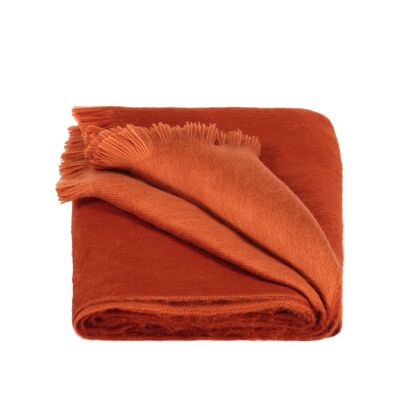 Scarf/Shawl Double Terracotta, Brick Red - Alpaca Wool