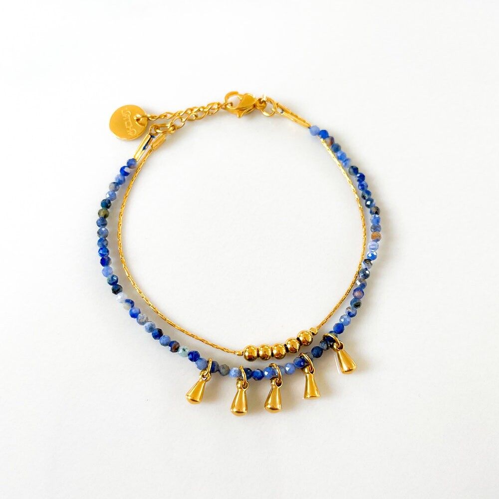 Double Stone Armband BLAU