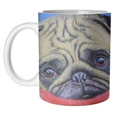 MUGS, FRENCH PUG ON A RUG BY SIMON MARK KNOTT