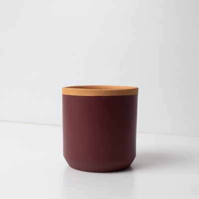 Jardinière artisanale rouge prune