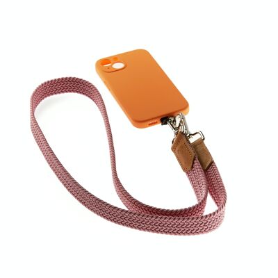 Braided Phone Lanyard Pink