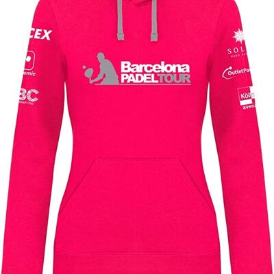Closed Sweatshirt with Hood - for Woman - Barcelona Padel Tour - Combed Cotton - with Special Padel Print